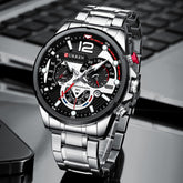 CURREN 8395 Men's Stainless Steel Watch - Silver Black